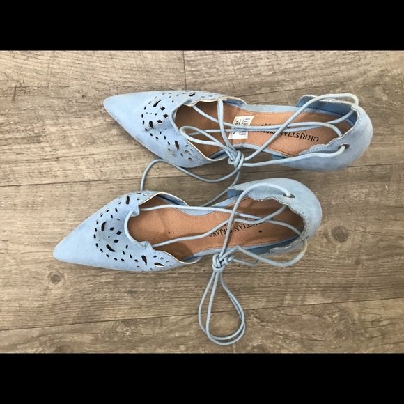 Blue lace up heel size 8 - Picture 3 of 5